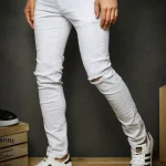 jean blanc homme
