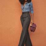 pantalon femme taille haute