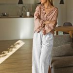 pantalon lin blanc