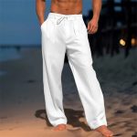 pantalon lin blanc