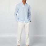 pantalon lin blanc
