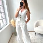 pantalon lin blanc