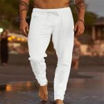 pantalon lin blanc