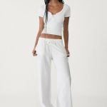 pantalon lin blanc