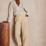 pantalon lin femme