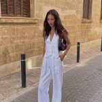 pantalon lin femme