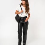 pantalon simili cuir femme