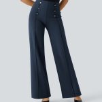 pantalon taille haute femme