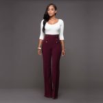 pantalon taille haute femme